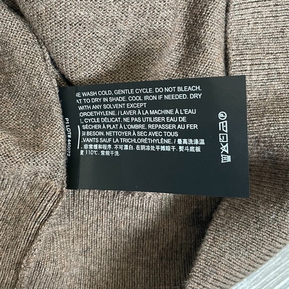 Theory Riland V Neck Nutmeg Wool Blend Sweater - Picture 9 of 10